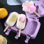 7-in-1 Silicone Popsicle Ice Cream Molds With Sticks Purple
