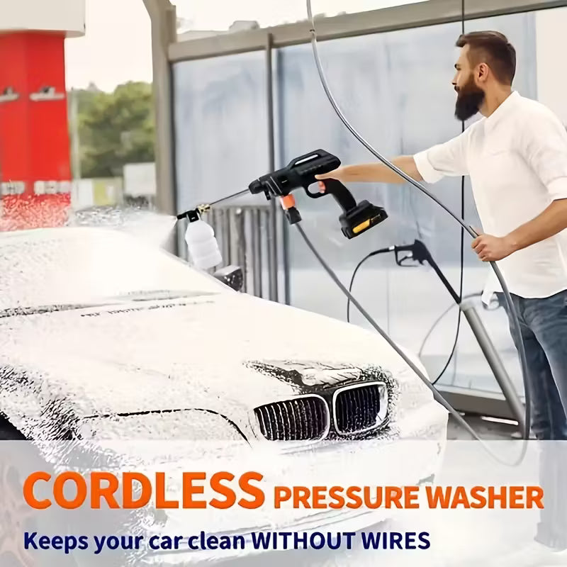 Cordless Portable Pressure Washer with 2 Batteries, 3000PSI Cordless Power Washer, 24V Battery Jet Wash for Car Garden Home Patio Driveways, 5.03meter Hose Included