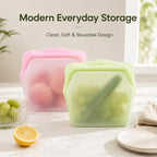 5 Pack 1000ml Stand Up Silicone Food Storage Bags Leakproof