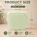 5 Pack 1000ml Stand Up Silicone Food Storage Bags Leakproof