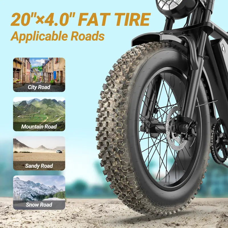1500W Off-Road Electric Bike | 31MPH & 70 Miles Max Range