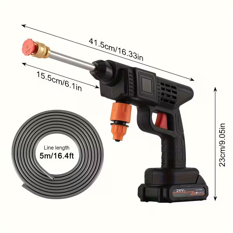 Cordless Portable Pressure Washer with 2 Batteries, 3000PSI Cordless Power Washer, 24V Battery Jet Wash for Car Garden Home Patio Driveways, 5.03meter Hose Included